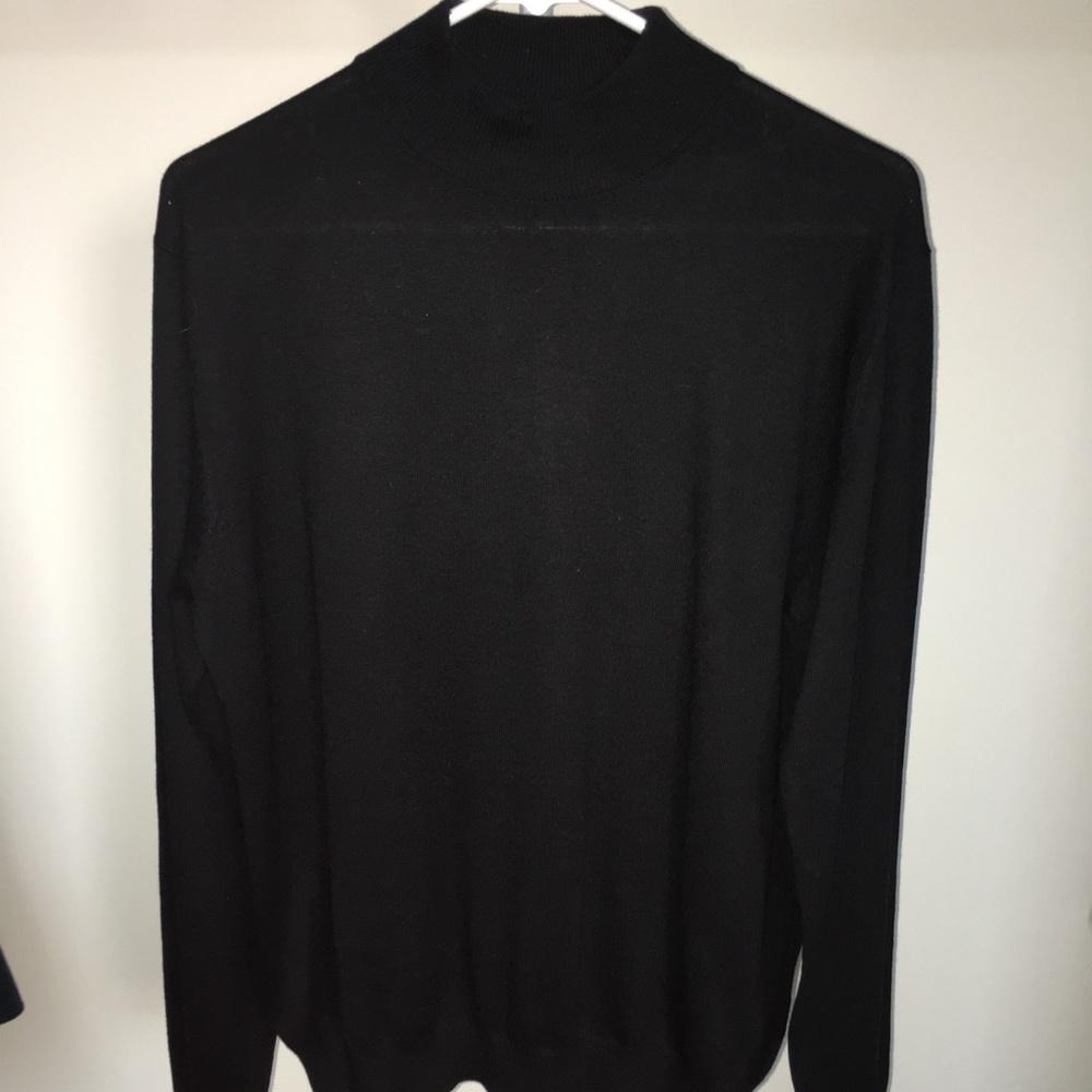 Men Black Mock Neck by Paul Fredrick